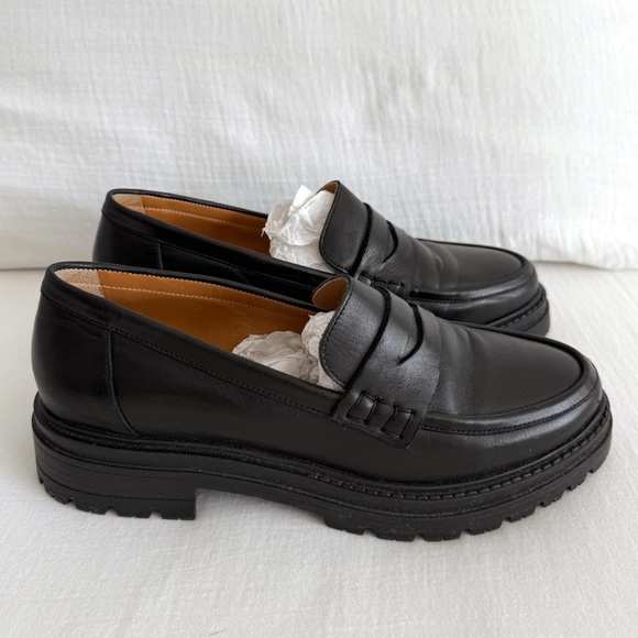 Sezane Albane Leather Loafers - Picture 1 of 6